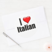 Ik hart Italiaans Ronde Sticker (Envelop)