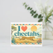 "Ik [Hart] Jachtluipaarden" Briefkaart (Staand voorkant)