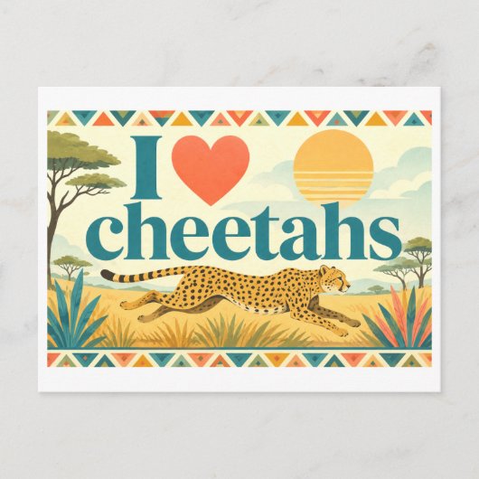 "Ik [Hart] Jachtluipaarden" Briefkaart (Voorkant)