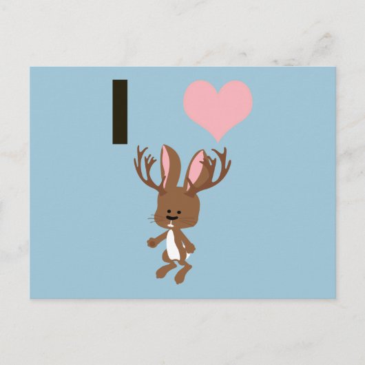 Ik hart Jackalope Briefkaart (Voorkant)