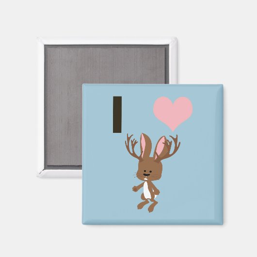 Ik hart Jackalope Magneet (Voorkant / Achterkant)