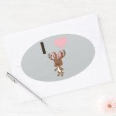 Ik hart Jackalope Ovale Sticker (Envelop)