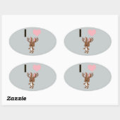 Ik hart Jackalope Ovale Sticker (Vel)