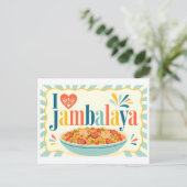 "Ik [Hart] Jambalaya" Briefkaart (Staand voorkant)