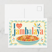 "Ik [Hart] Jambalaya" Briefkaart (Voorkant / Achterkant)