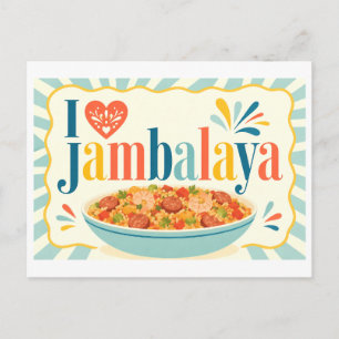 "Ik [Hart] Jambalaya" Briefkaart
