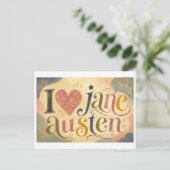 "Ik [Hart] Jane Austen" Briefkaart (Staand voorkant)