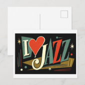 "Ik [Hart] Jazz" Briefkaart (Voorkant / Achterkant)