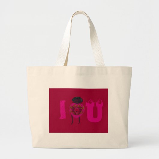 Ik Hart Je Nakupenda Sana Gelukkige Valentijnsdag Grote Tote Bag (Voorkant)