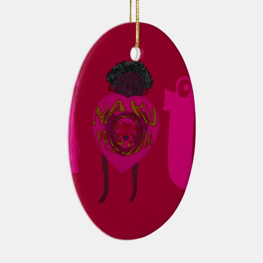 Ik Hart Je Nakupenda Sana Gelukkige Valentijnsdag Keramisch Ornament (Rechts)