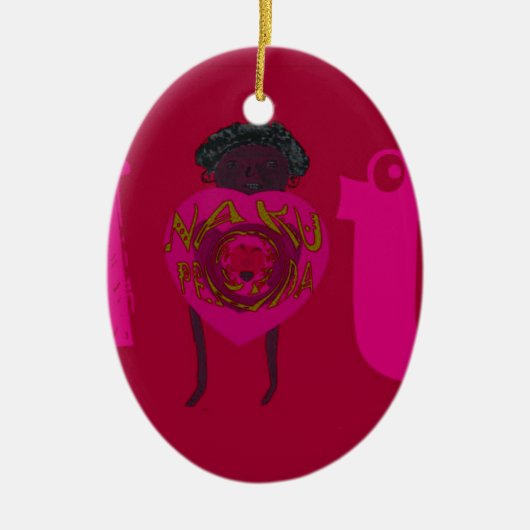 Ik Hart Je Nakupenda Sana Gelukkige Valentijnsdag Keramisch Ornament (Voorkant)