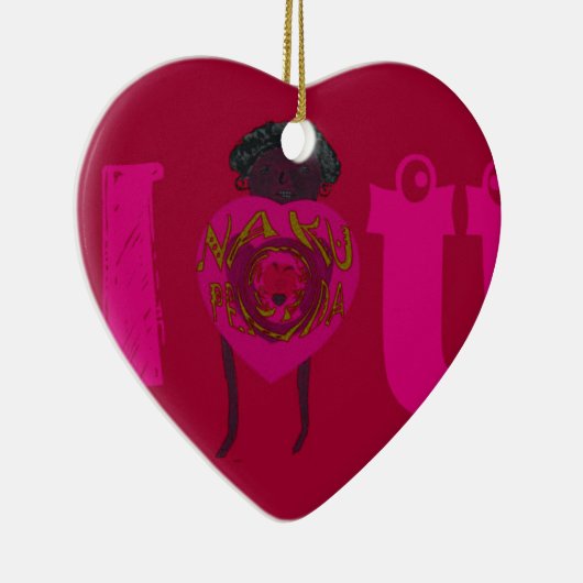 Ik Hart Je Nakupenda Sana Gelukkige Valentijnsdag Keramisch Ornament (Rechts)