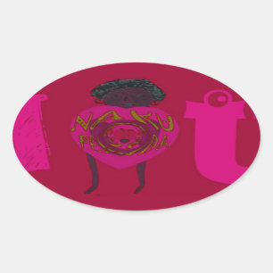 Ik Hart Je Nakupenda Sana Gelukkige Valentijnsdag Ovale Sticker