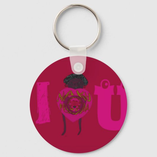 Ik Hart Je Nakupenda Sana Gelukkige Valentijnsdag Sleutelhanger (Voorkant)