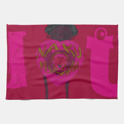 Ik Hart Je Nakupenda Sana Gelukkige Valentijnsdag Theedoek (Horizontaal)