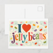 "Ik [Hart] Jelly Beans" Briefkaart (Voorkant / Achterkant)