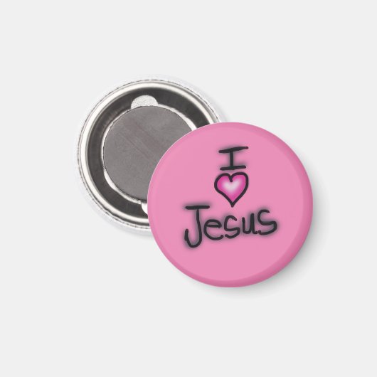 Ik hart Jezus Ik hou van Jezus Magneet (Voorkant / Achterkant)