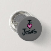 Ik hart Jezus Ik hou van Jezus Ronde Button 3,2 Cm (Voorkant /achterkant)