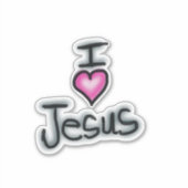 Ik hart Jezus Ik hou van Jezus Sticker (Voorkant)