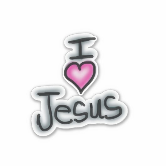 Ik hart Jezus Ik hou van Jezus Sticker (Voorkant)