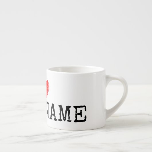 Ik hart jouw naam aangepaste espresso mok cadeau (Rechts)
