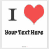 Ik hart - jouw tekst sticker (Vel)