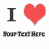 Ik hart - jouw tekst sticker (Voorkant)