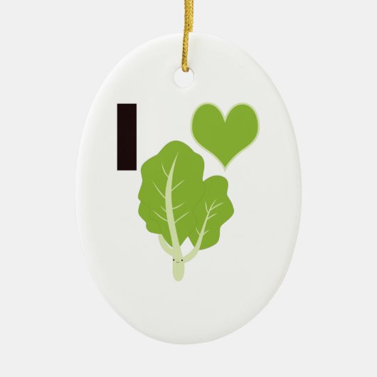 Ik hart Kale Keramisch Ornament (Voorkant)