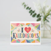 "Ik [Hart] Kaleidoscopen" Briefkaart (Staand voorkant)