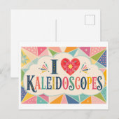 "Ik [Hart] Kaleidoscopen" Briefkaart (Voorkant / Achterkant)