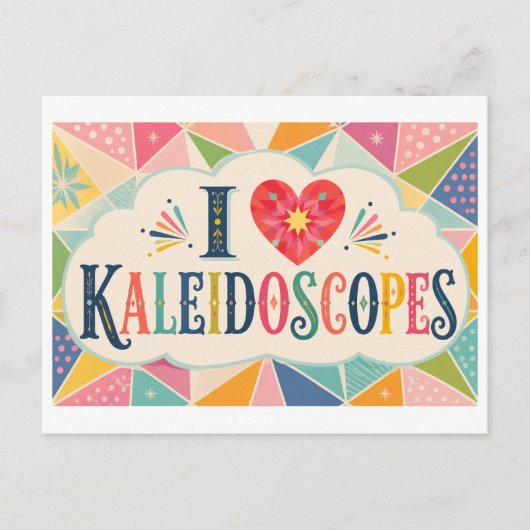 "Ik [Hart] Kaleidoscopen" Briefkaart (Voorkant)