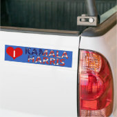 Ik hart Kamala Harris met vlag Bumpersticker (Op Truck)