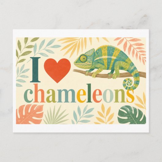 "Ik [Hart] Kameleons" Briefkaart (Voorkant)