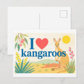 "Ik [Hart] Kangoeroes" Briefkaart (Voorkant / Achterkant)