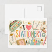 Ik [Hart] Kantoorartikelen Briefkaart (Voorkant / Achterkant)