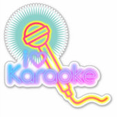 Ik hart karaoke zingen muziek microfoon sticker (Voorkant)