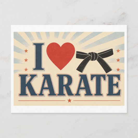"Ik [Hart] Karate" Briefkaart (Voorkant)