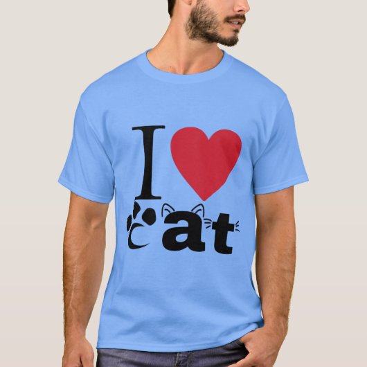 Ik hart kat t-shirt (Voorkant)