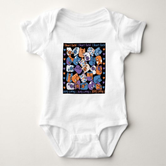 Ik hart katten! collage romper (Voorkant)