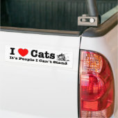 Ik hart katten, het zijn mensen die ik niet kan ui bumpersticker (Op Truck)