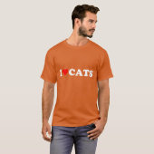 Ik hart Katten Ik hou van Katten schattig rood har T-shirt (Voorkant volledig)