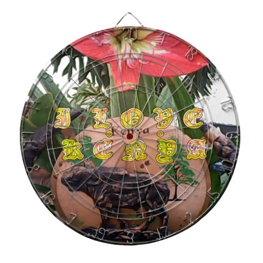 Ik (Hart) Kenia Buffel Patch/Print Dartbord (Voorkant)