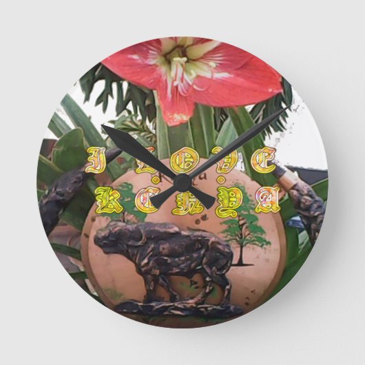 Ik (Hart) Kenia Buffel Patch/Print Ronde Klok (Voorkant)