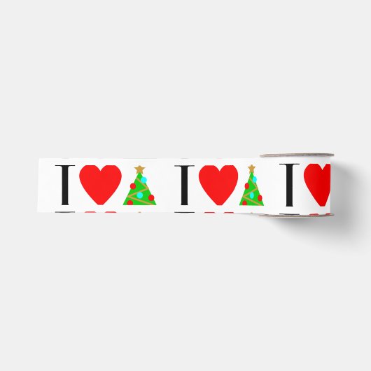 Ik hart kerstlint grosgrain lint (Voorkant)