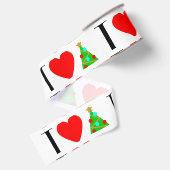 Ik hart kerstlint grosgrain lint (Achterkant)