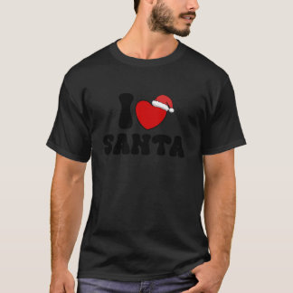 Ik Hart Kerstman Kerstman Hoed Rood Hart Ik hou va T-shirt