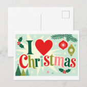 "Ik [Hart] Kerstmis" Briefkaart (Voorkant / Achterkant)