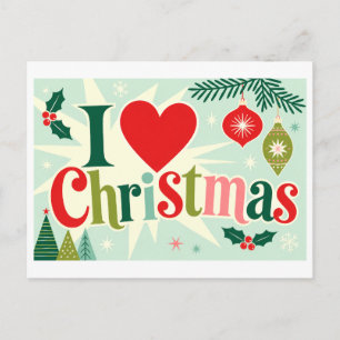 "Ik [Hart] Kerstmis" Briefkaart