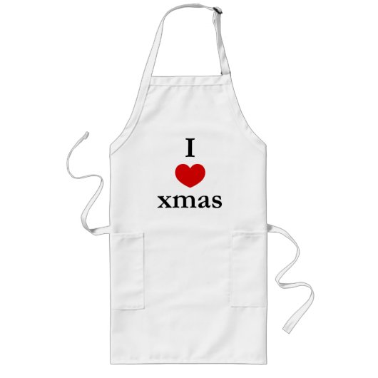 Ik hart Kerstmis - kerstSchort Lang Schort (Voorkant)