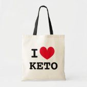 Ik hart keto canvas tas voor ketogene dieetvolgers (Voorkant)